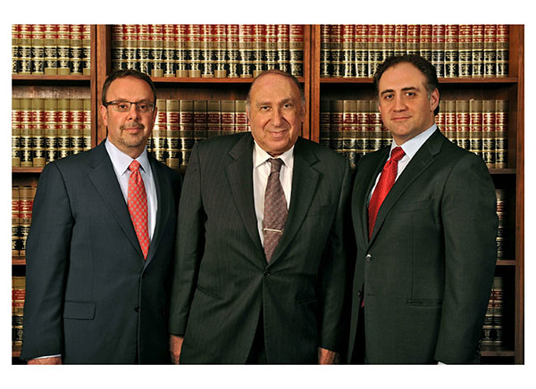 Photo of attorneys Morton Alpert, Arthur Rubenstein, and Gary Slobin